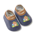 Teddy Bear – navy grip sock-shoes with a teddy bear